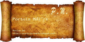 Portois Márk névjegykártya